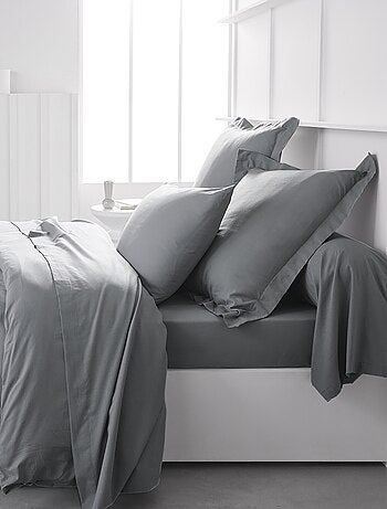 Taie d'oreiller uni en percale de coton