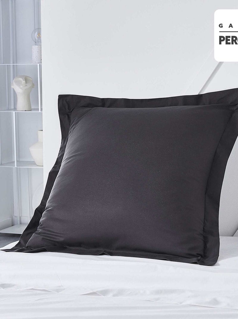 Taie d'oreiller uni en percale de coton Noir - Kiabi