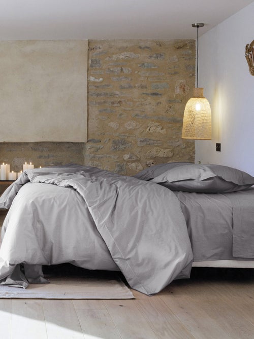 Taie d'oreiller uni percale de coton MANOIR - Kiabi