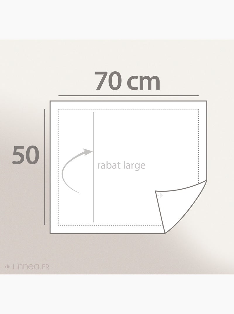 Taie d'oreiller uni percale de coton MANOIR Gris froid - Kiabi