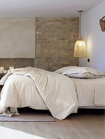 Taie d'oreiller uni percale de coton MANOIR