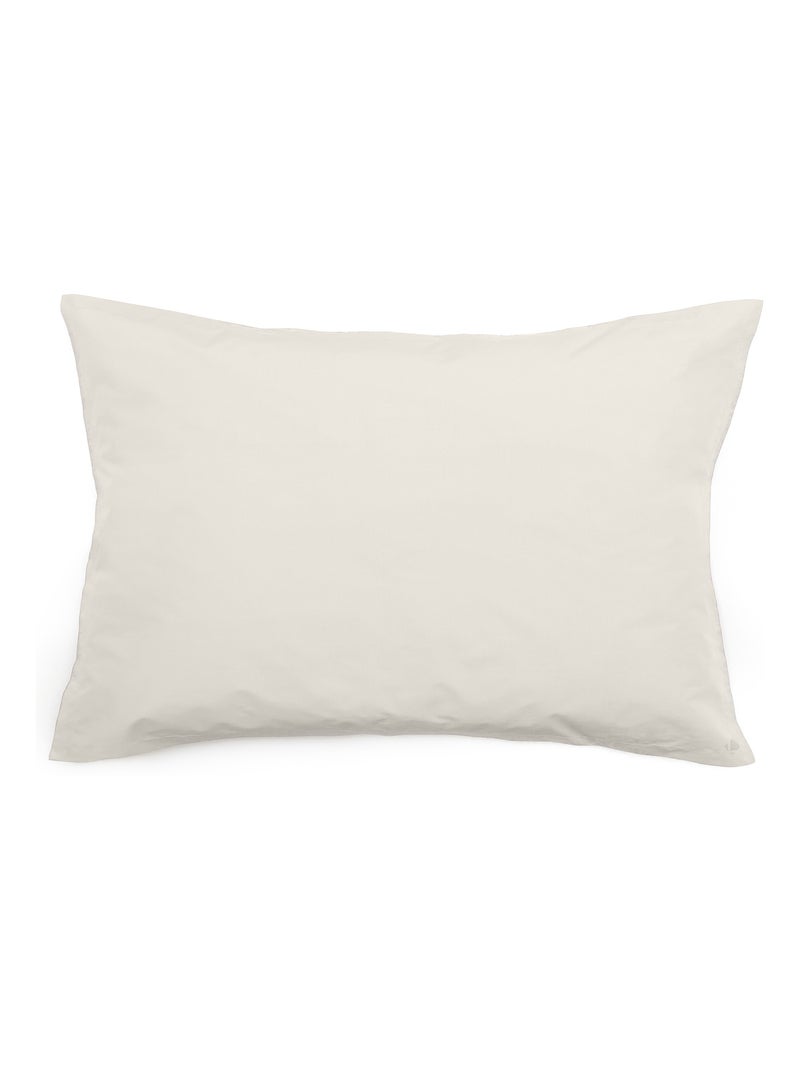 Taie d'oreiller uni percale de coton MANOIR Ivoire - Kiabi
