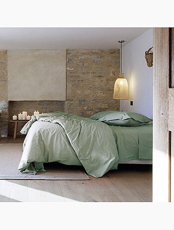 Taie d'oreiller uni percale de coton MANOIR