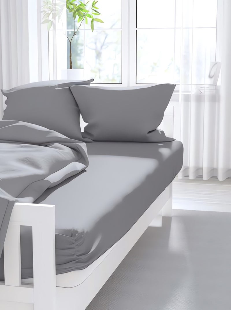 Taie d'oreiller uni ZZZ en polycoton Gris - Kiabi