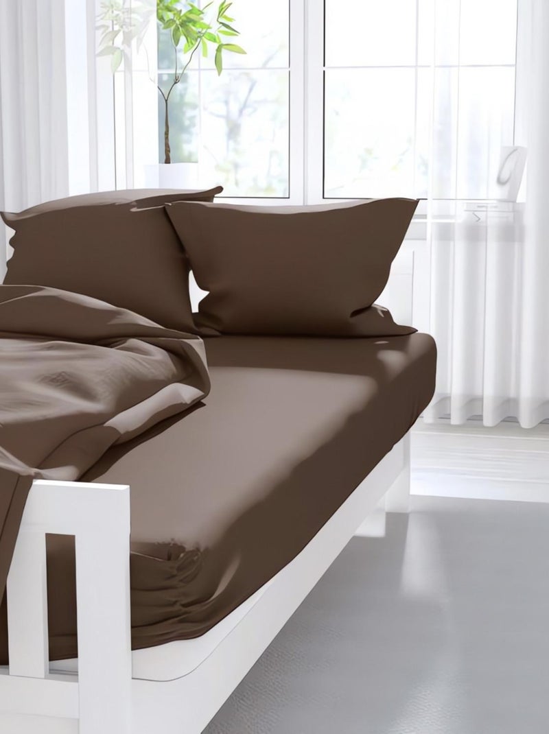 Taie d'oreiller uni ZZZ en polycoton Marron - Kiabi