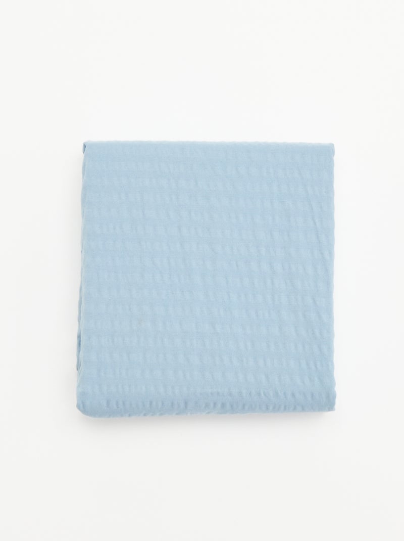 Taie d'oreiller unie - 50 x 70 cm en seersucker Bleu - Kiabi
