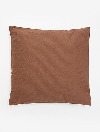 Taie d'oreiller unie - 63 x 63 cm en seersucker