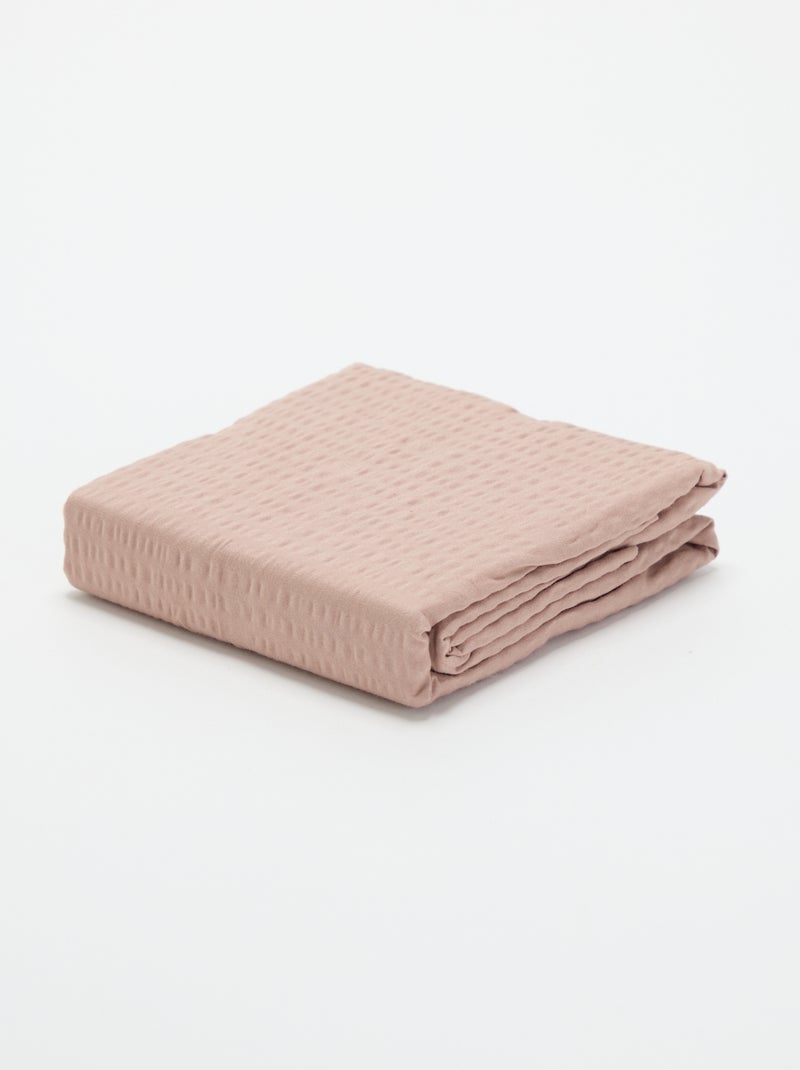 Taie d'oreiller unie - 63 x 63 cm en seersucker Rose - Kiabi