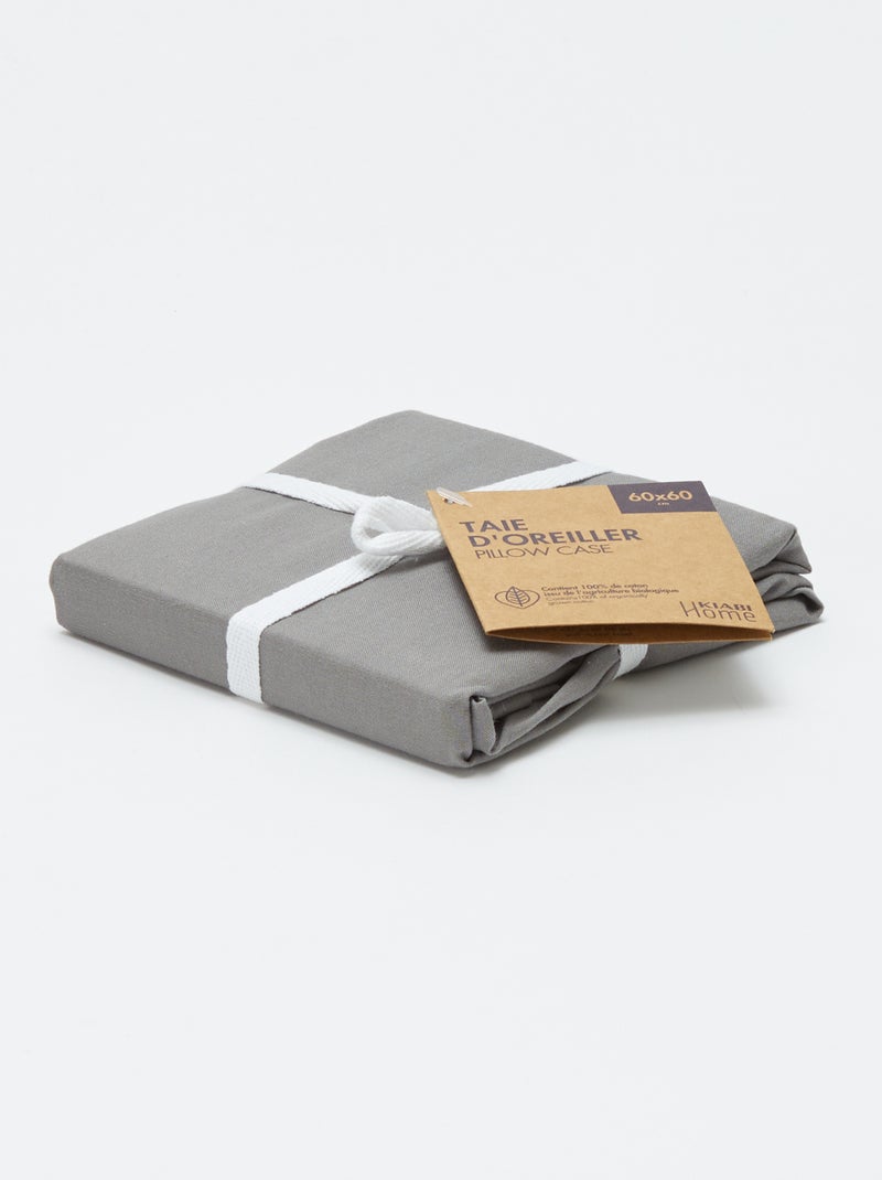 Taie d'oreiller unie - Kiabi Home Gris - Kiabi