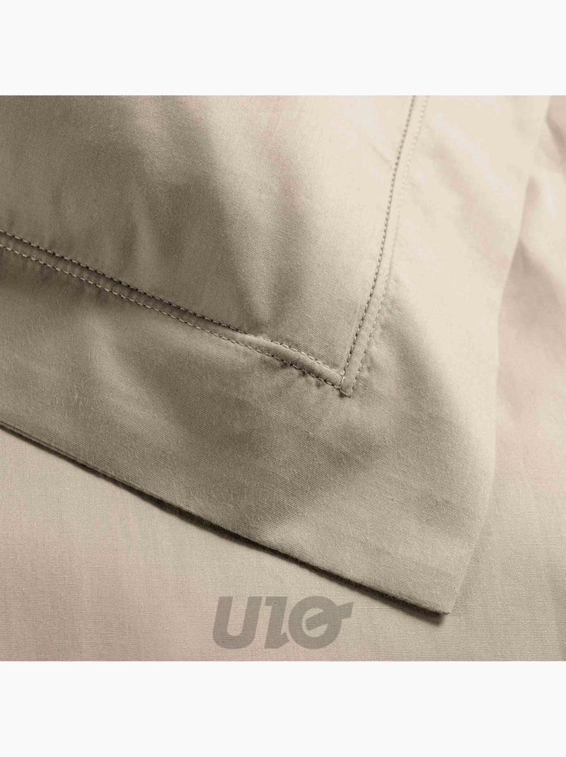 Taie d'oreiller unie 100% Percale de Coton ORIGINE Beige sable - Kiabi