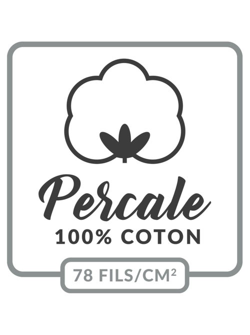 Taie d'oreiller unie 100% Percale de Coton ORIGINE - Kiabi