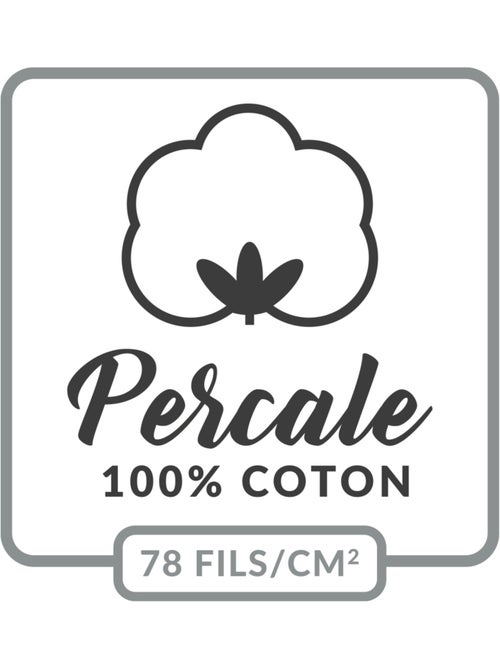 Taie d'oreiller unie 100% Percale de Coton ORIGINE - Kiabi