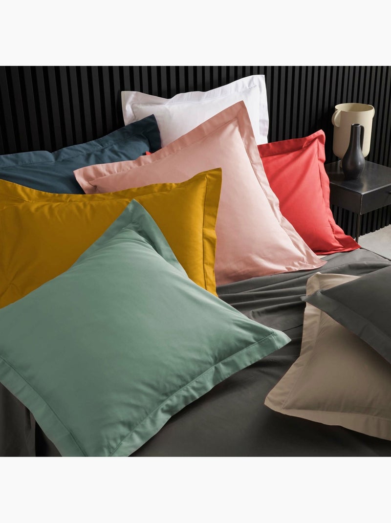 Taie d'oreiller unie 100% Percale de Coton ORIGINE Vert tilleul - Kiabi