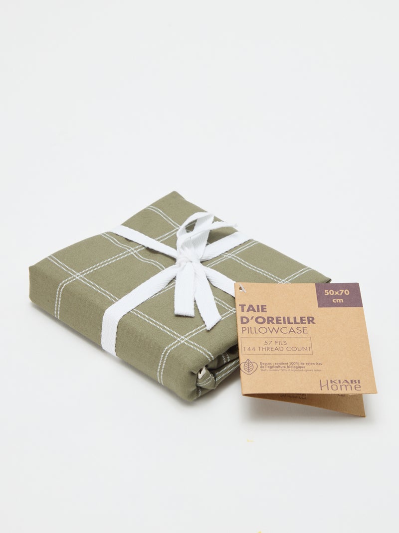 Taie d'oreiller unie (50 x 70 cm) - Kiabi Home Kaki - Kiabi