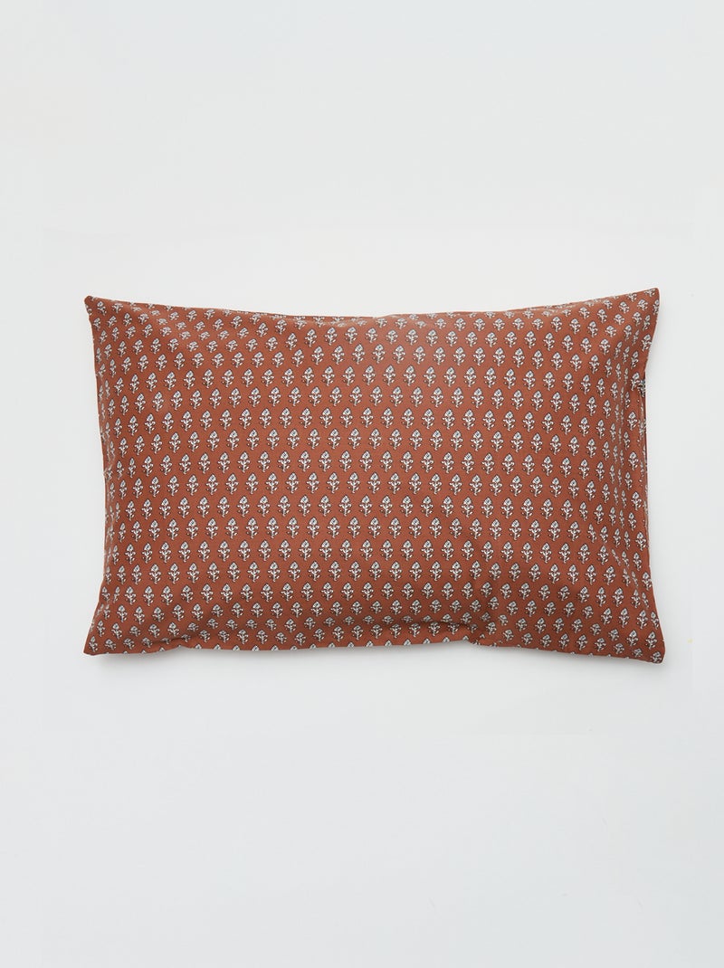 Taie d'oreiller unie (50 x 70 cm) - Kiabi Home Marron - Kiabi
