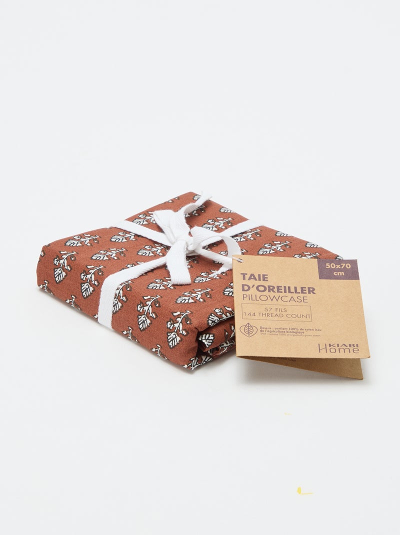 Taie d'oreiller unie (50 x 70 cm) - Kiabi Home Marron - Kiabi