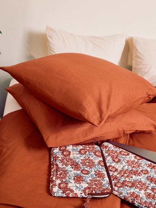 Taie d'oreiller unie 63 x 63 cm- Kiabi Home - Kiabi Taie d'oreiller unie 63 x 63 cm- Kiabi Home - Kiabi