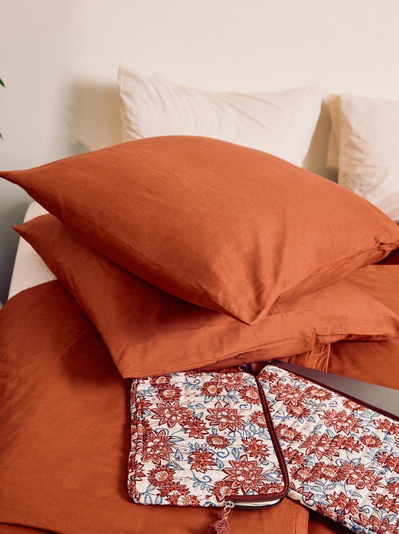 Taie d'oreiller unie 63 x 63 cm- Kiabi Home Rouge - Kiabi