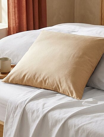 Taie d'oreiller unie 63 x 63 cm en coton