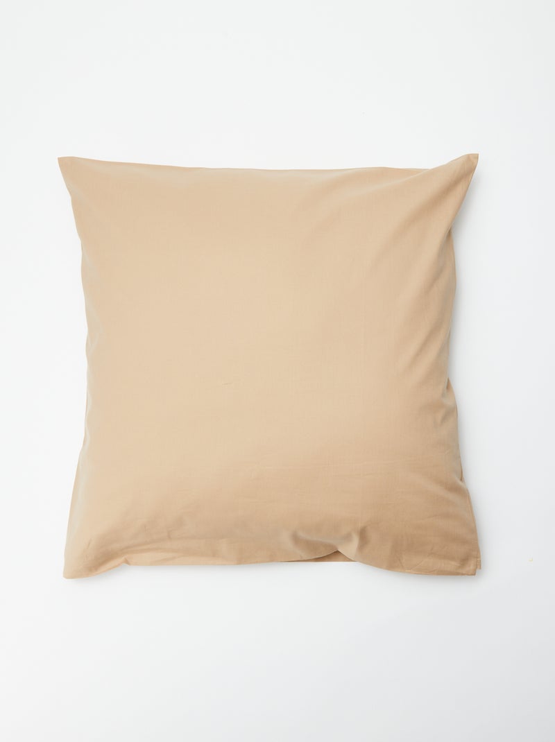 Taie d'oreiller unie 63 x 63 cm en coton Beige - Kiabi