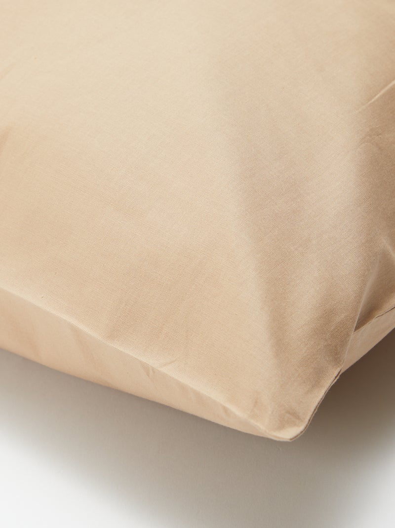 Taie d'oreiller unie 63 x 63 cm en coton Beige - Kiabi