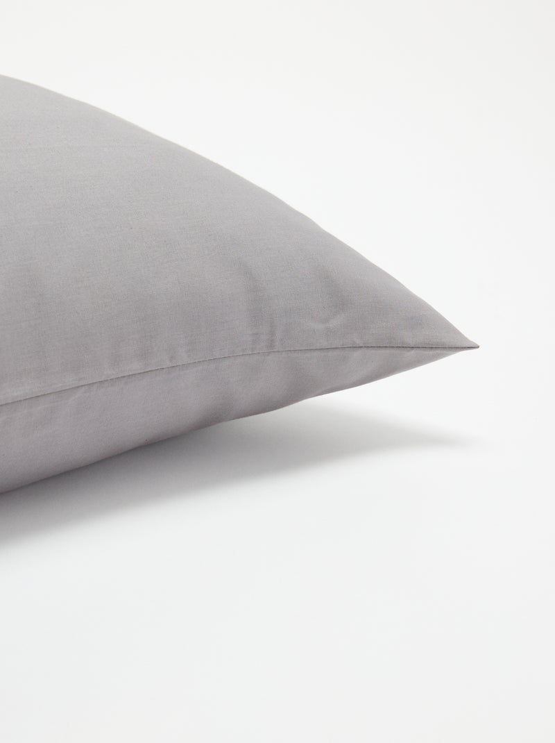 Taie d'oreiller unie 63 x 63 cm en coton Gris - Kiabi