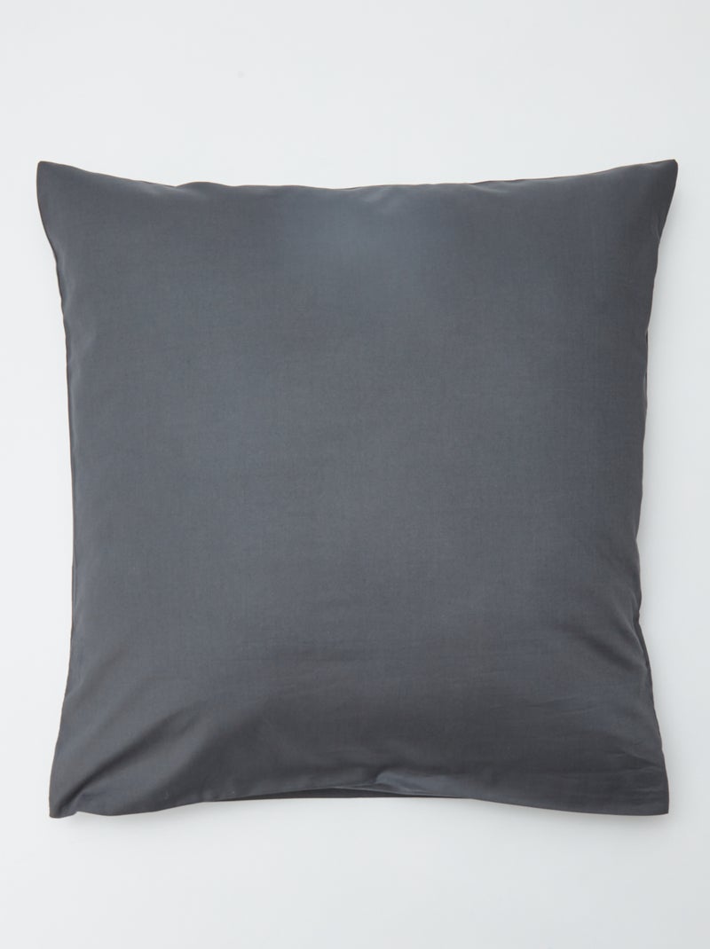 Taie d'oreiller unie 63 x 63 cm en coton Gris foncé - Kiabi