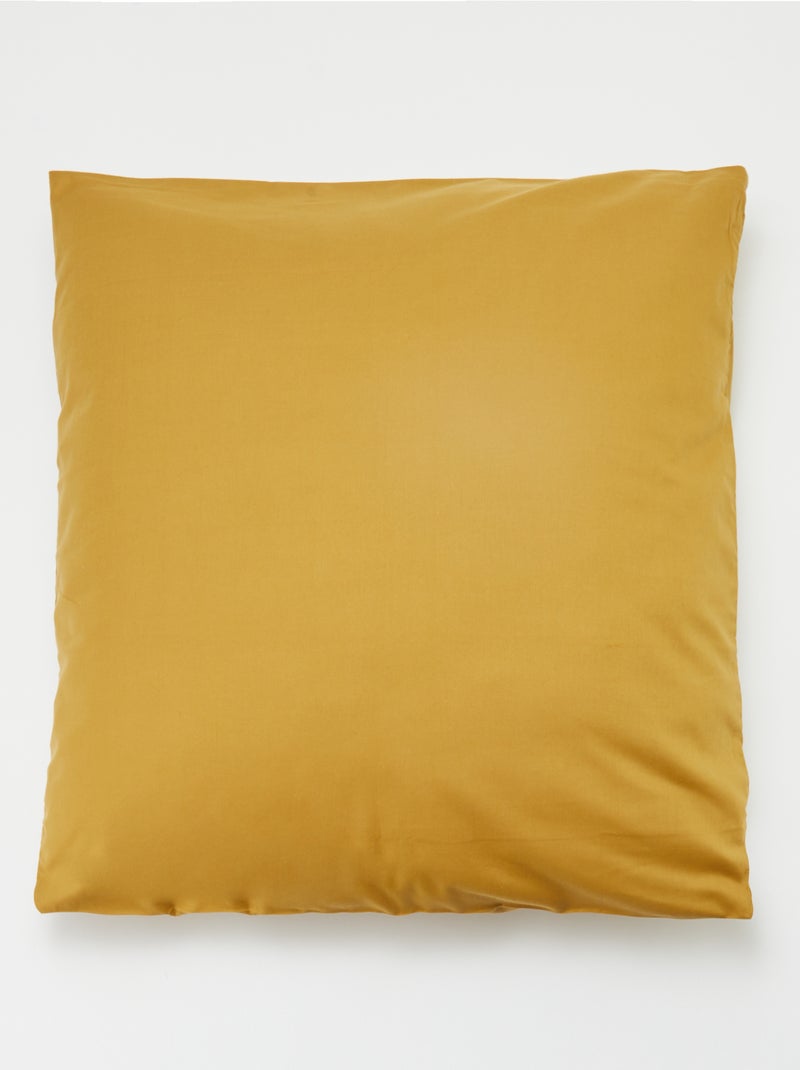 Taie d'oreiller unie 63 x 63 cm en coton Jaune - Kiabi