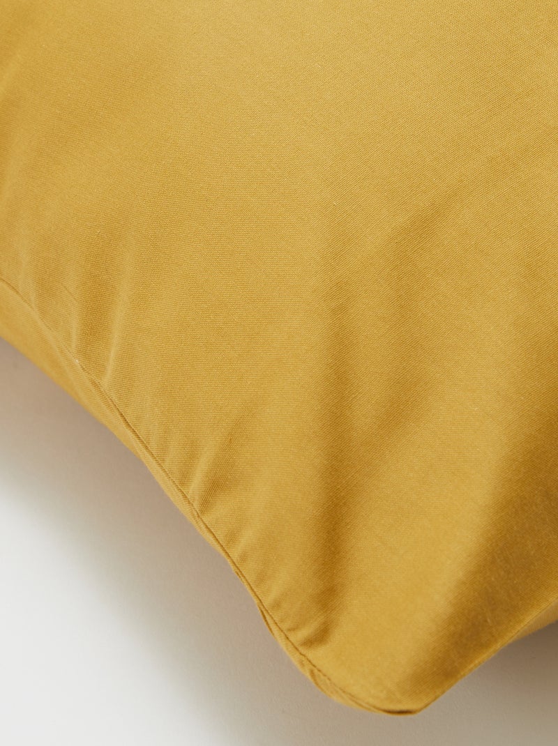 Taie d'oreiller unie 63 x 63 cm en coton Jaune - Kiabi