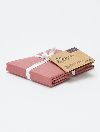 Taie d'oreiller unie 63 x 63 cm en coton