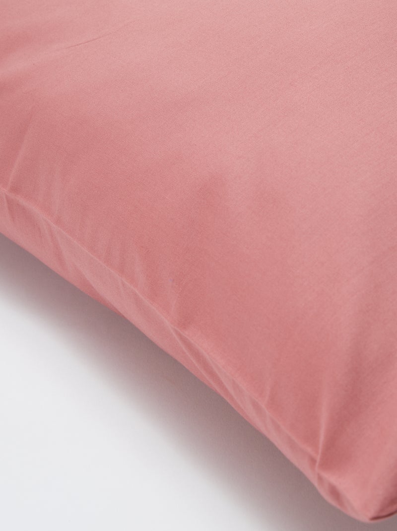 Taie d'oreiller unie 63 x 63 cm en coton Rose - Kiabi