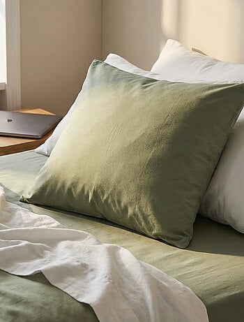 Taie d'oreiller unie 63 x 63 cm en coton