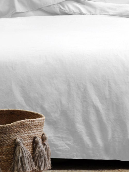 Taie d'oreiller unie en coton bio - Kiabi