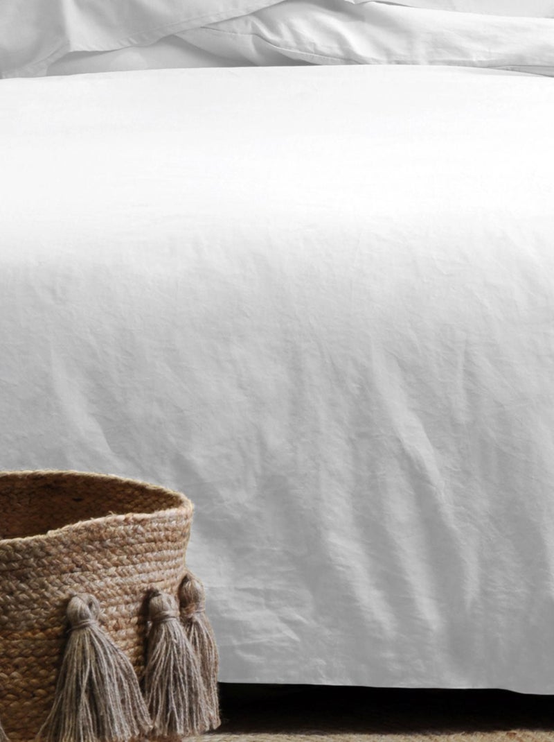 Taie d'oreiller unie en coton bio Blanc - Kiabi