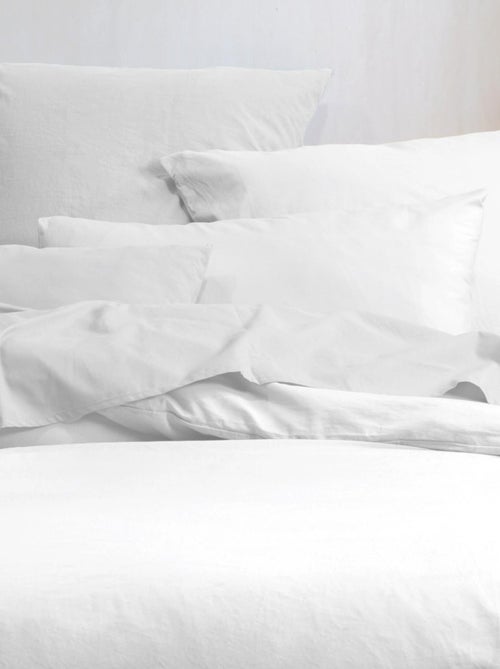 Taie d'oreiller unie en coton bio - Kiabi