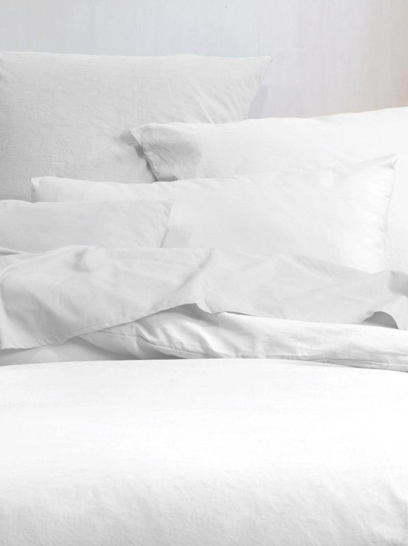 Taie d'oreiller unie en coton bio Blanc - Kiabi