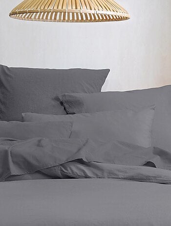 Taie d'oreiller unie en coton bio