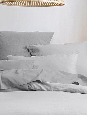 Taie d'oreiller unie en coton bio