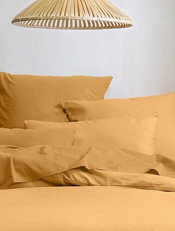 Taie d'oreiller unie en coton bio