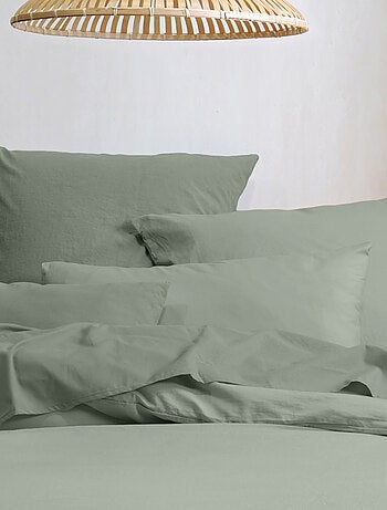 Taie d'oreiller unie en coton bio