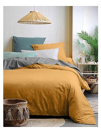 Taie d'oreiller unie en coton bio