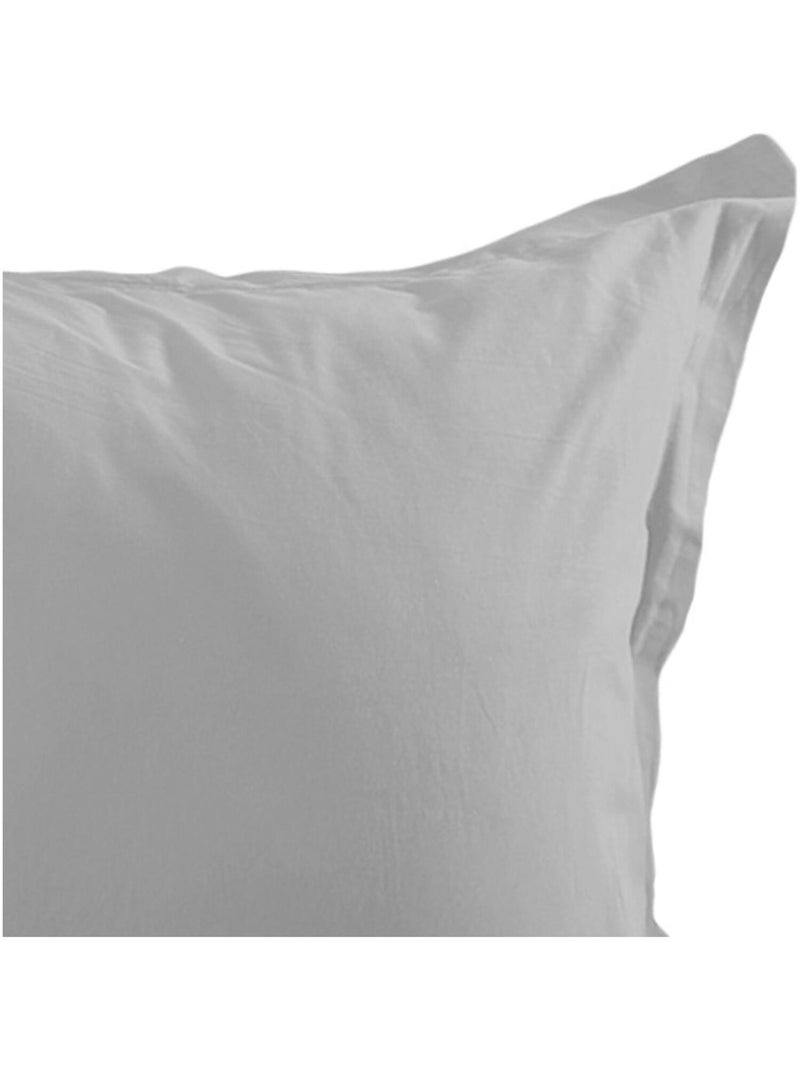 Taie d'oreiller unie en coton Gris perle - Kiabi