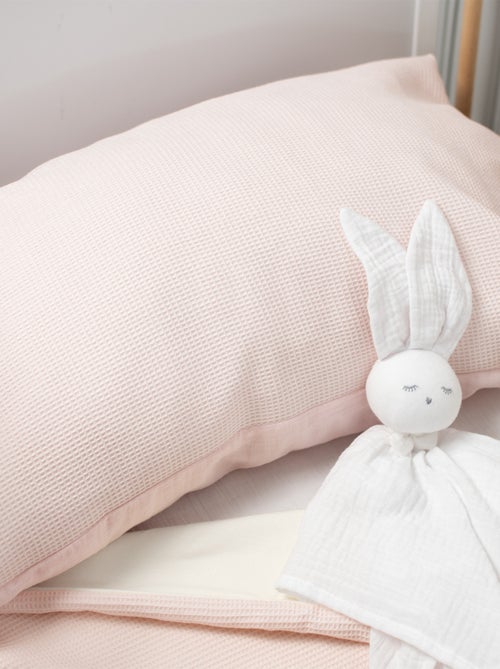 Taie d'oreiller unie en coton nid d'abeille SEVIRA KIDS - Kiabi