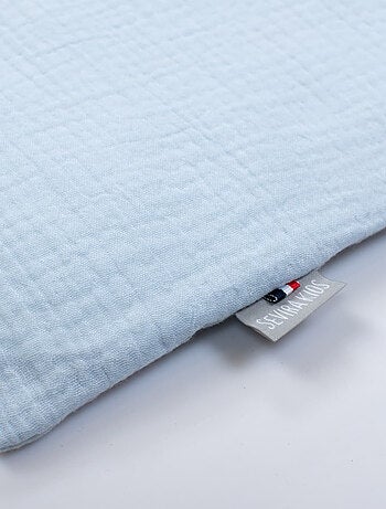 Taie d'oreiller unie en double gaze de coton SEVIRA KIDS