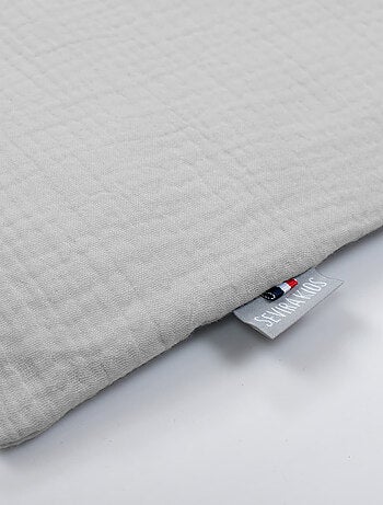 Taie d'oreiller unie en double gaze de coton SEVIRA KIDS