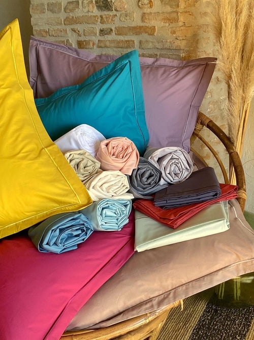 Taie d'oreiller unie percale de coton - Afibel - Kiabi Taie d'oreiller unie percale de coton - Afibel - Kiabi