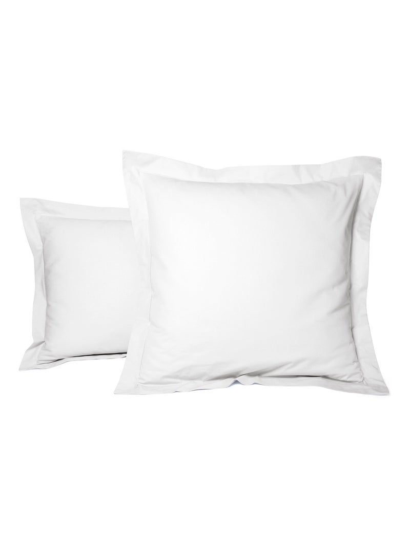 Taie d'oreiller unie percale de coton Blanc - Kiabi