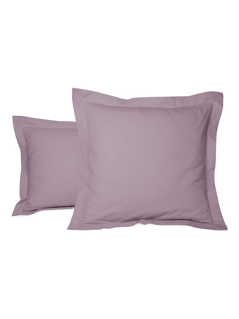 Taie d'oreiller unie percale de coton Vieux rose - Kiabi