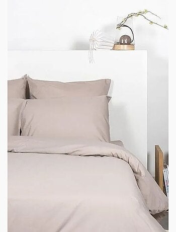 Taie d'oreiller unie polycoton 63x63 cm lin