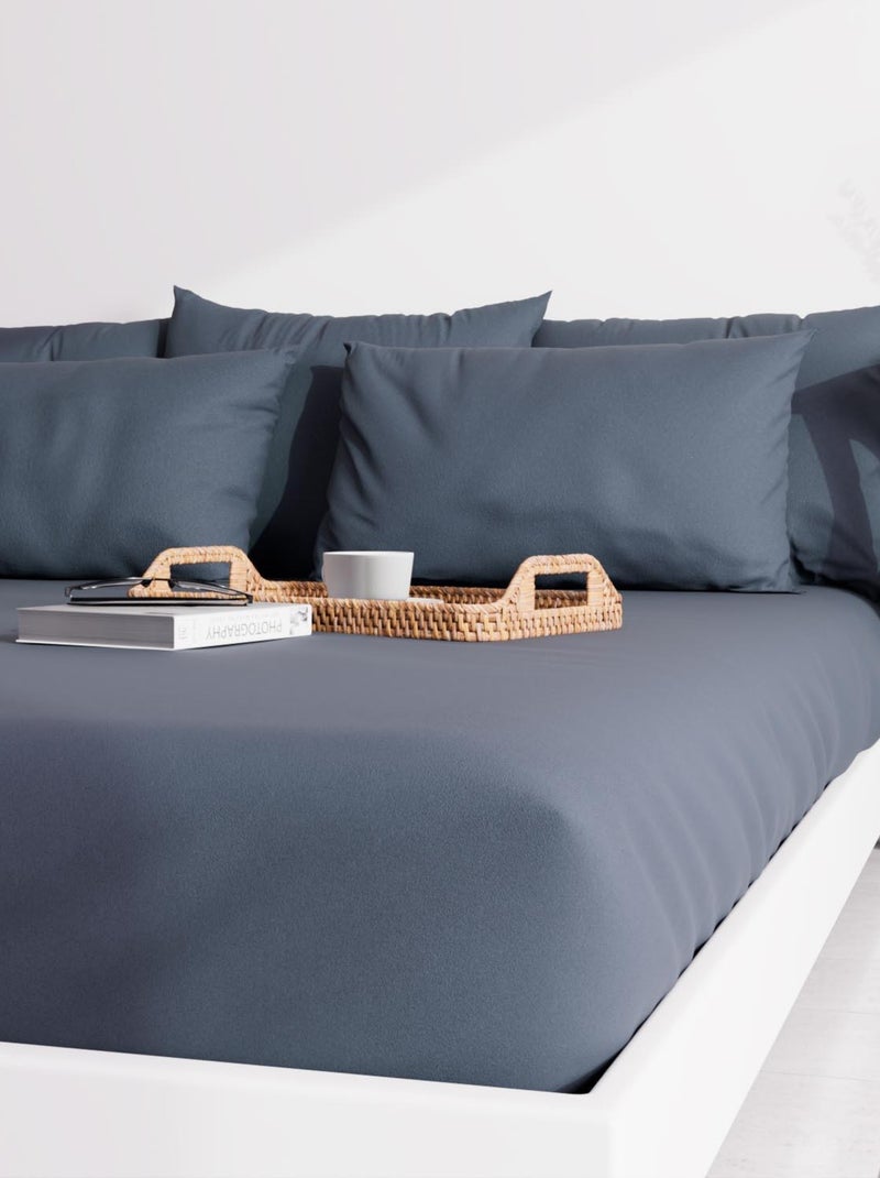 Taie d'oreiller unie ZZZ Bleu - Kiabi